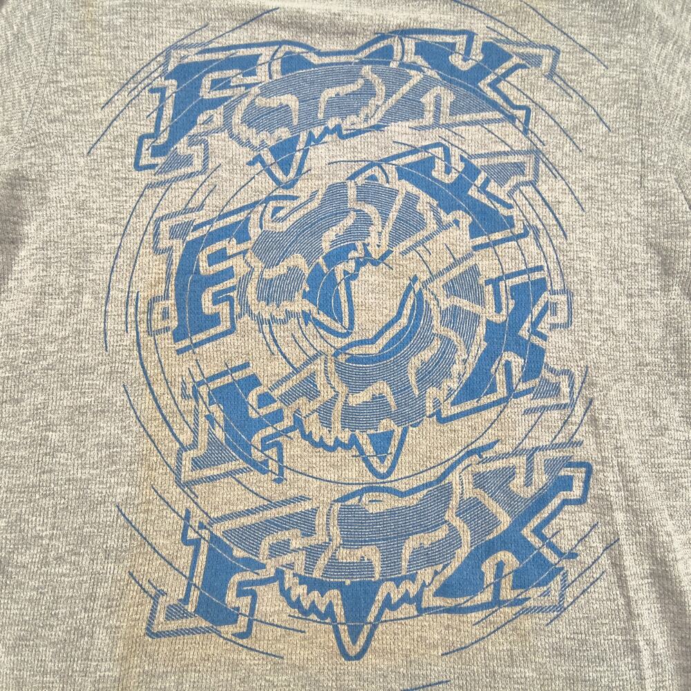 Fox Casual Crew Neck Graphic Long Sleeve T Shirt Mens Size Medium M Gray - Picture 4 of 9